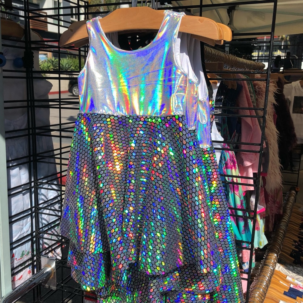 Mermaid Iridescent Twirly Girls Dress